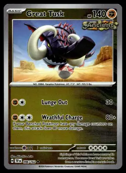 GREAT TUSK 096/162 UNCOMMON TEMPORAL FORCES POKEMON - Image 1