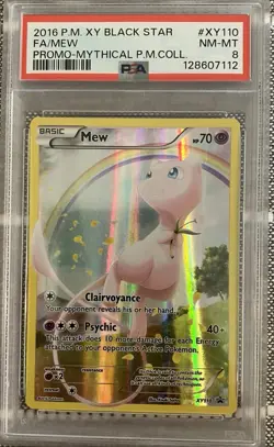 2016 POKEMON XY BLACK STAR PROMO MYTHICAL POKEMON COLL #XY110 FULL ART/MEW PSA 8 - Image 1