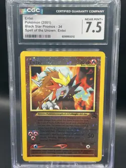 Entei (2001) Black Star Promo 34 Reverse Holo - CGC 7.5 Near Mint+ Pokemon TCG - Image 1