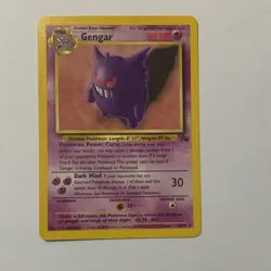 Pokemon TCG Gengar Fossil 20/62 Unlimited Rare 80 HP Stage 2 English 1999 - Image 1