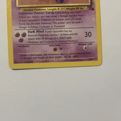 Pokemon TCG Gengar Fossil 20/62 Unlimited Rare 80 HP Stage 2 English 1999 - Image 3