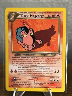 Dark Magcargo 18/105 Neo Destiny Pokemon TCG Vintage Rare Non-holo - Image 1