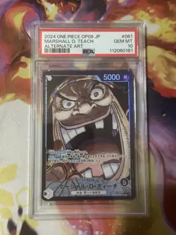 2024 One Piece Japanese Marshall D. Teach Alternate Art #081 PSA 10 Gem Mint - Image 1