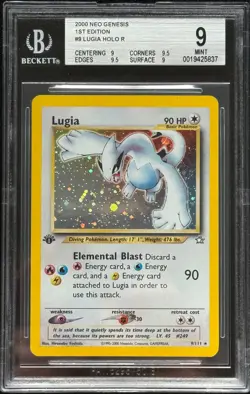 (PSA) BGS 9 Quad (Two 9.5 Subs) Lugia 1st Edition Neo Genesis Holo Pokemon Card - Image 1