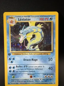 GYARADOS LEVIATOR 1ST EDITION 6/102 POKEMON FRENCH BASE SET 1999 HOLO TCG CARD - Image 4