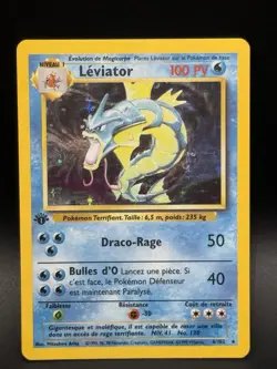 GYARADOS LEVIATOR 1ST EDITION 6/102 POKEMON FRENCH BASE SET 1999 HOLO TCG CARD - Image 5