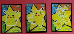 Topps Pokemon Pikachu Sticker Card Lot - 3 cards, 1999, Excellent Condition - Image 1