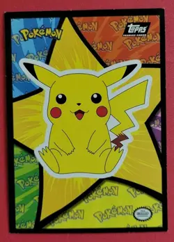Topps Pokemon Pikachu Sticker Card Lot - 3 cards, 1999, Excellent Condition - Image 3