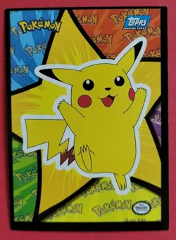 Topps Pokemon Pikachu Sticker Card Lot - 3 cards, 1999, Excellent Condition - Image 4