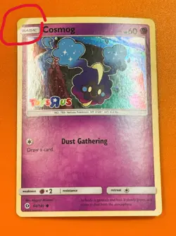 COSMOG Damaged Pokemon Card, 64/149 - 2017, Toys R Us Exclusive, HP 60, Holograp - Image 3