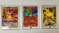 Pokemon Card lot of 3, Charizard, Charizard & Braixen GX and Pikachu EX. - Image 1