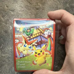Pokemon Center Tohoku Exclusive Pikachu & Victini Card Sleeves (64ct) NEW/SEALED - Image 1