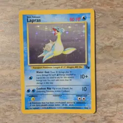 Pokemon Lapras 10/62 Fossil Holo Rare 80HP Unlimited TCG Card English - Image 1