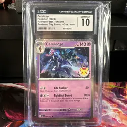 Pokemon TCG CGC 10 Ceruledge 040/091 Holo Pokemon Day Promo Card 2024 - Image 2