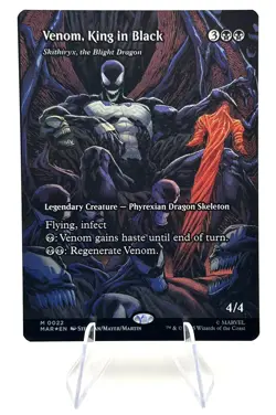 Venom King In Black 0022 Borderless FOIL Spider Man MTG Magic The Gathering Card - Image 1