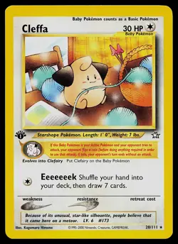 Pokemon Card - Cleffa Neo Genesis 20/111 Rare 1st Edition - Image 1