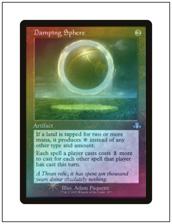 1x Damping Sphere, Retro Frame Foil, Dominaria Remastered, Magic MTG NM - Image 1