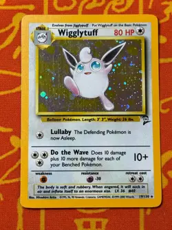 POKEMON TCG WIGGLYTUFF 19/130 HOLO RARE EXCELLENT BASE SET 2 - Image 1
