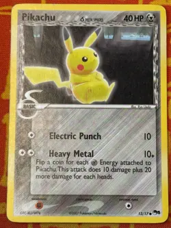 POKEMON TCG PIKACHU 13/17 NON HOLO COMMON MODERATE PLAY POP SERIES 5 DELTA - Image 1