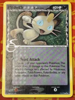POKEMON TCG MEOWTH 11/17 NON HOLO LIGHT PLAY POP SERIES 5 DELTA - Image 1