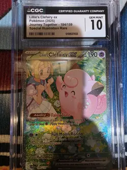 2025 POKEMON ENGLISH JOURNEY TOGETHER SIR 184 LILLIE'S CLEFAIRY CGC 10 GEM MINT✨ - Image 1