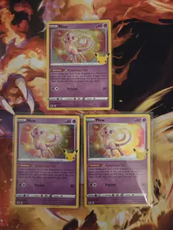 3x 2021 Pokemon Celebrations Mew Holo Rare 011/025 Lot Of 3 - Image 1