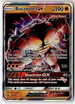 Buzzwole GX ⭐ 57/111 Holo Rare GX Crimson Invasion 2017 Pokemon NM - Image 1