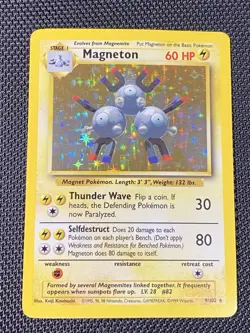 Magneton 9/102 Holo Base Set Rare Unlimited Pokemon TCG - Image 1