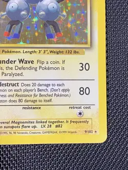 Magneton 9/102 Holo Base Set Rare Unlimited Pokemon TCG - Image 4