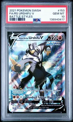 PSA 10 Rapid Strike Urshifu V Full Alt Art 153/163 Battle Styles Pokemon PSA 10 - Image 1