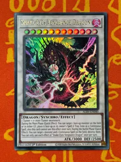 YUGIOH SNAKE-EYES VENGEANCE DRAGON ULTRA RARE 1ST EDITION NM ALIN-EN040 - Image 1