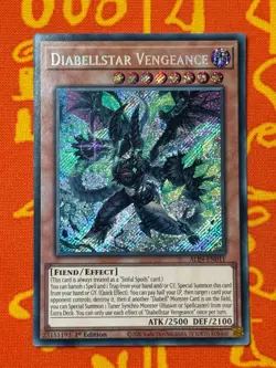 YUGIOH DIABELLSTAR VENGEANCE SECRET RARE 1ST EDITION NM ALIN-EN011 - Image 1