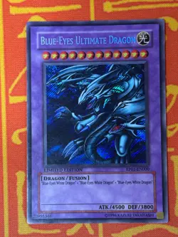 YUGIOH BLUE-EYES ULTIMATE DRAGON SECRET RARE EXCELLENT RP01-EN000 - Image 1