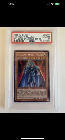 Yugioh Legendary Knight Timaeus DRLG-EN001 PSA 10 - Image 1
