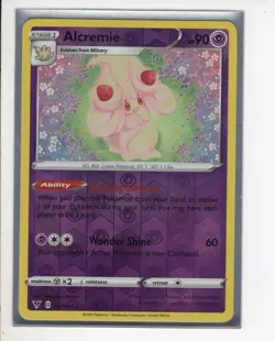 ALCREMIE VIVID VOLTAGE SET RARE REVERSE-HOLO FOIL POKEMON CARD 081/185 NM/M - Image 1