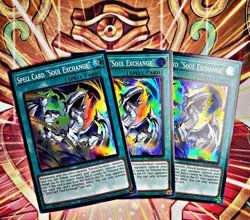 {NM-M} Spell Card “Soul Exchange” [x3] | INFO-EN100 {Super Rare} | PlaySet - Image 1