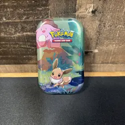 Pokemon Kanto Friends Mini Tins Eevee EMPTY - NO PACKS - Includes card & coin! - Image 1