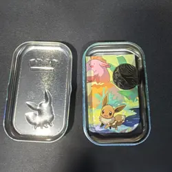 Pokemon Kanto Friends Mini Tins Eevee EMPTY - NO PACKS - Includes card & coin! - Image 5