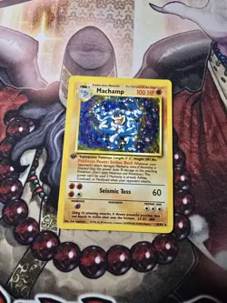 Pokemon TCG Cards 1st Edition Machamp 8/102 Base Set Holo Rare MP - Image 1