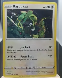 Rayquaza SWSH029 Black Star Promo Sword & Shield Cards Holo Pokemon Cards Rare - Image 1
