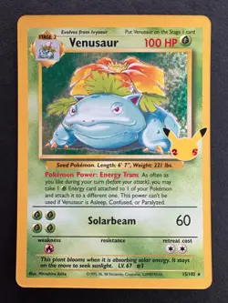 Venusaur Holo 15/102 Celebrations Classic Collection Pokemon Card NM - Image 1