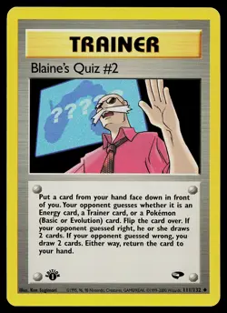 Pokemon Card - Blaine's Quiz #2 Gym Challenge 111/132 Uncommon 1st Edition - Image 1