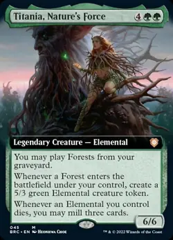 Near Mint x 1 Titania, Nature's Force - Foil - Extended Art Commander: The Broth - Image 1