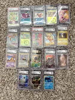 Pokemon PSA and CGC 18 Graded Cards Slabs Lot - Image 1