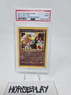 2001 Pokemon Black Star Entei Promo PSA 9 #34 - Image 1