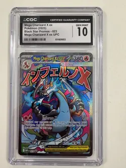 2025 POKEMON MEP EN-ME BLACK STAR PROMO #023 MEGA CHARIZARD X EX CGC 10 Gem Mint - Image 1