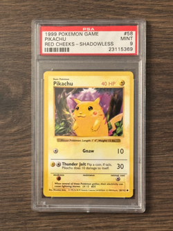 Pokemon Game Shadowless Pikachu Red Cheeks PSA9 # 23115369 - Image 1