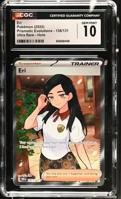 ERI Prismatic Evolutions Holo Rare #136 CGC 10 Gem Mint Pokemon [Nostalgium] - Image 1