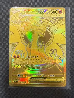 Pokemon TCG Mega Charizard X EX Phantasmal Flames Gold Mega Rare (English, NM) - Image 1
