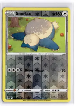 Snorlax 206/264 Reverse Holo Pokemon SWSH08: Fusion Strike NM - Image 1
